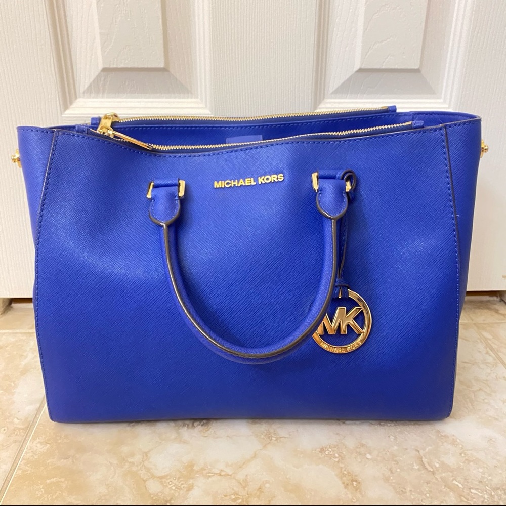 Blue Michael Kors Tote Bag